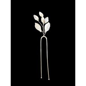 Silver/Glitter/Crystal Leaf Hair Pin